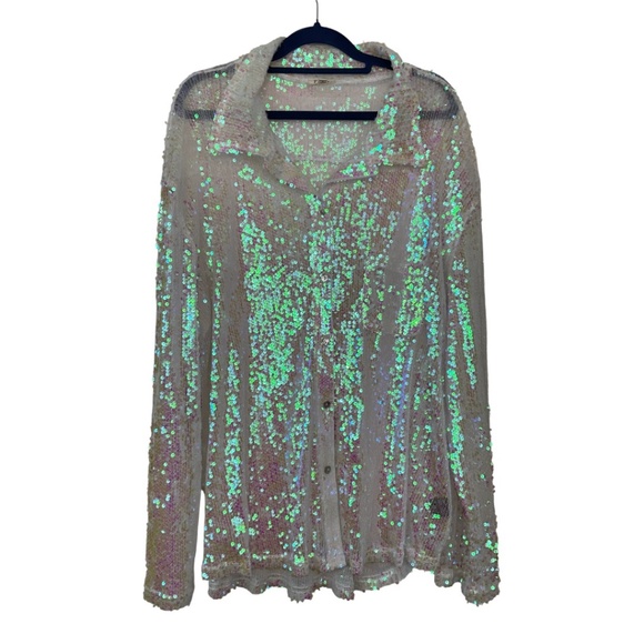POL Iridescent Sequin Shirt - Picture 2 of 7